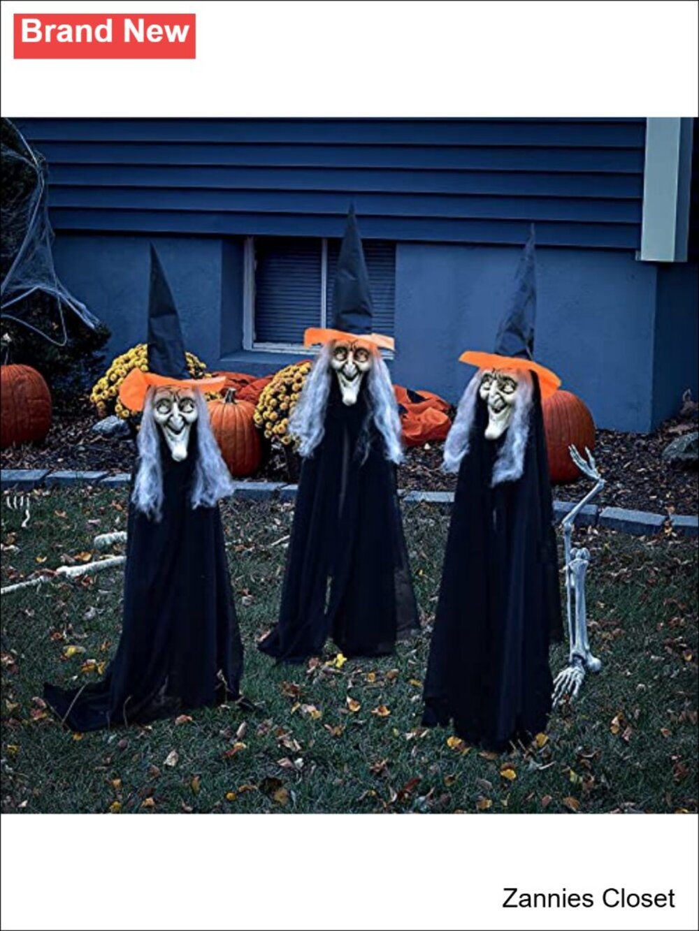 👻 3 PCS Witch Scary Halloween Stakes Outdoor Graveyard Yard Lawn Walkway Decor